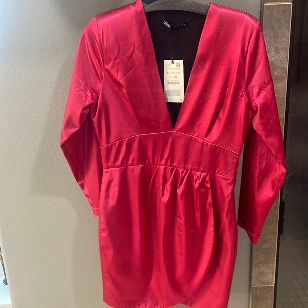 Shiny Zara pink dress